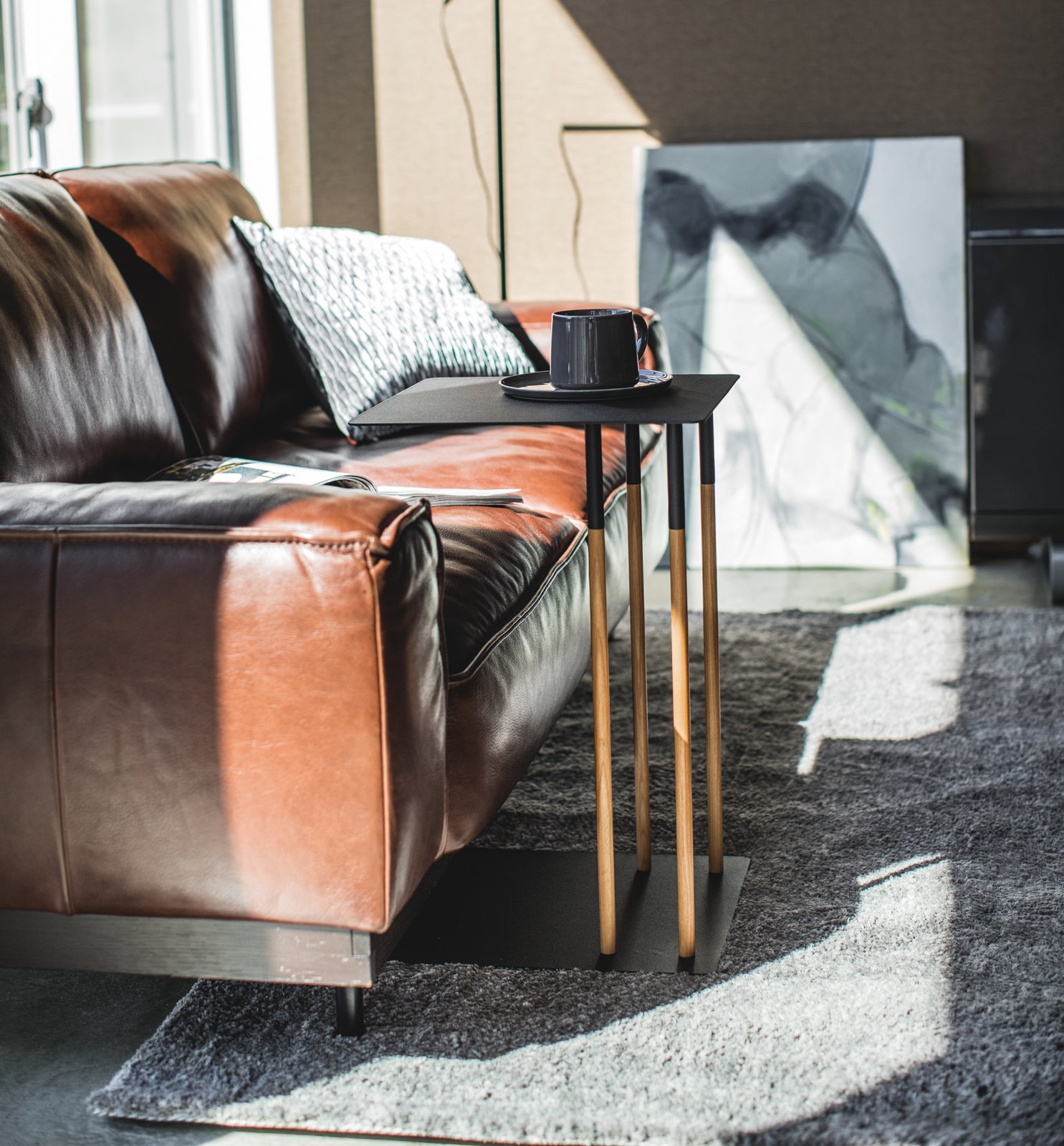 C Side Table (22 H) - Steel + Wood - Image 9