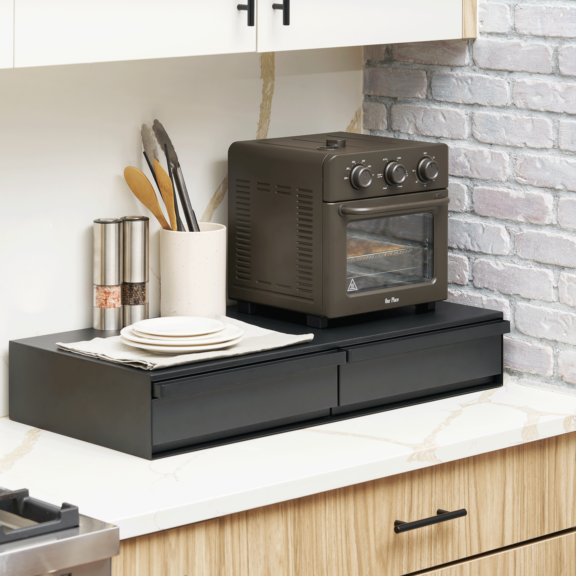 Countertop Drawer with Pull-Out Shelf - Wide - Steel - Image 11