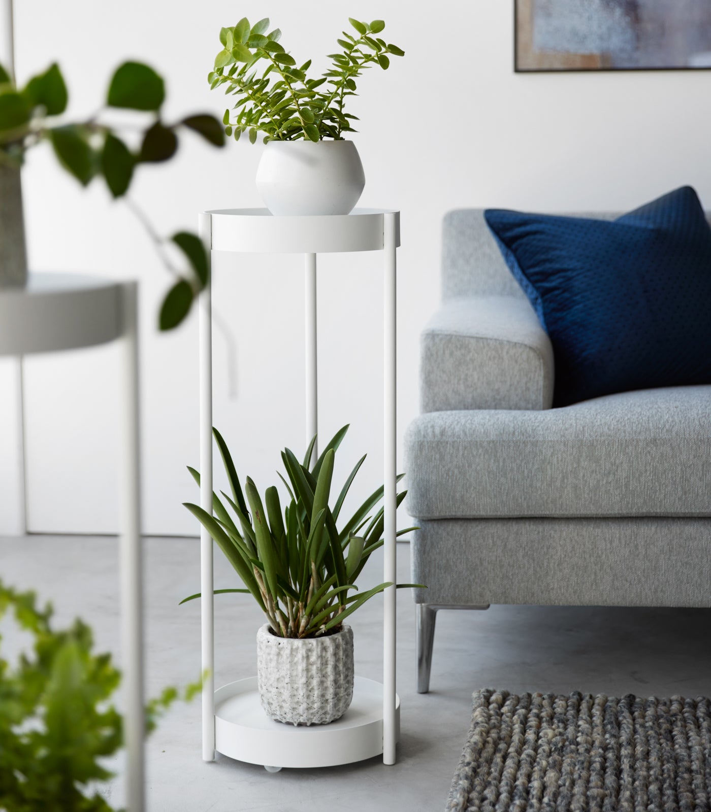 Two-Tier Rolling Plant Stand (28 H) - Steel - Image 3