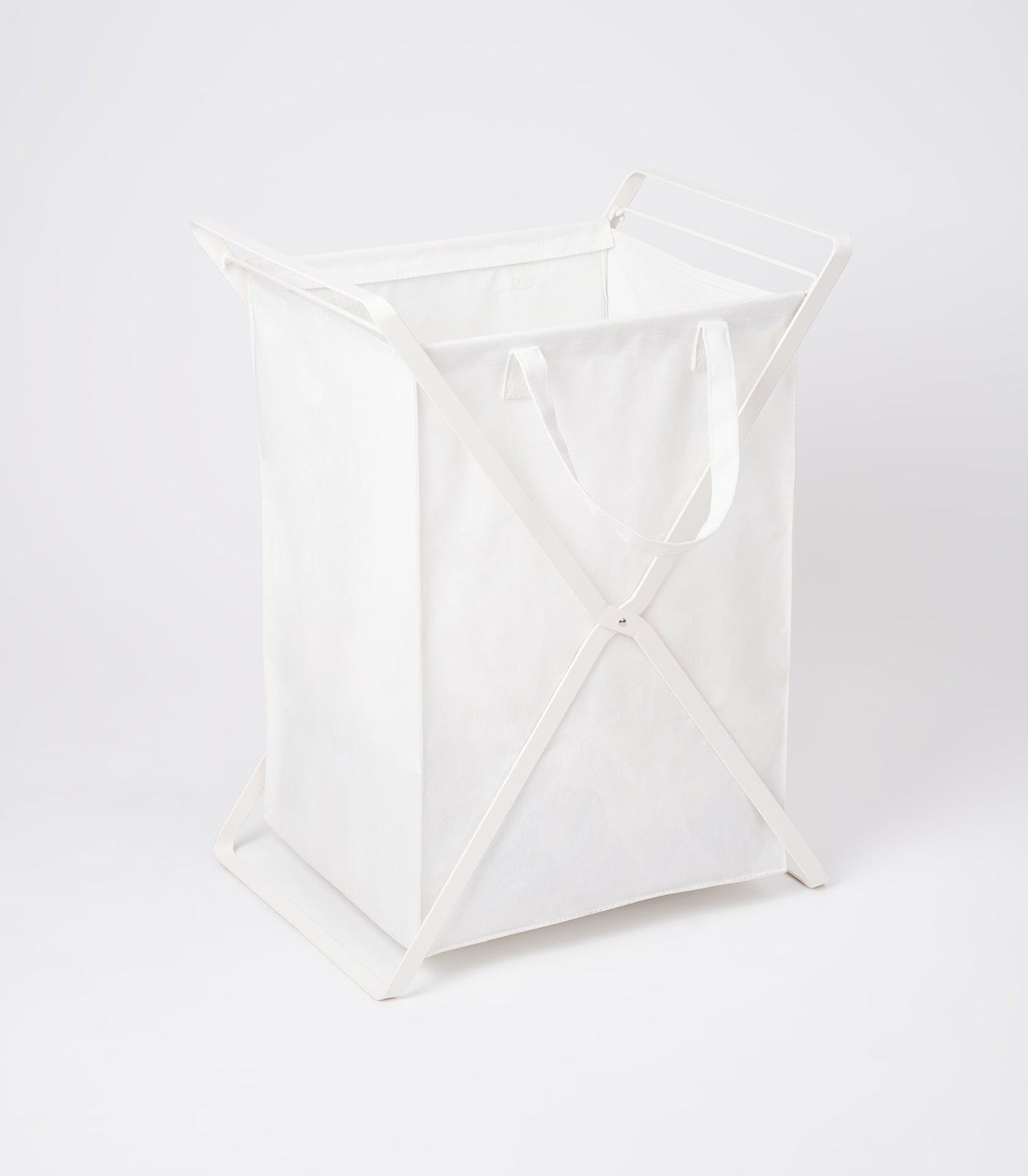 Laundry Hamper with Cotton Liner - Two Sizes - Steel + Cotton - Image 7