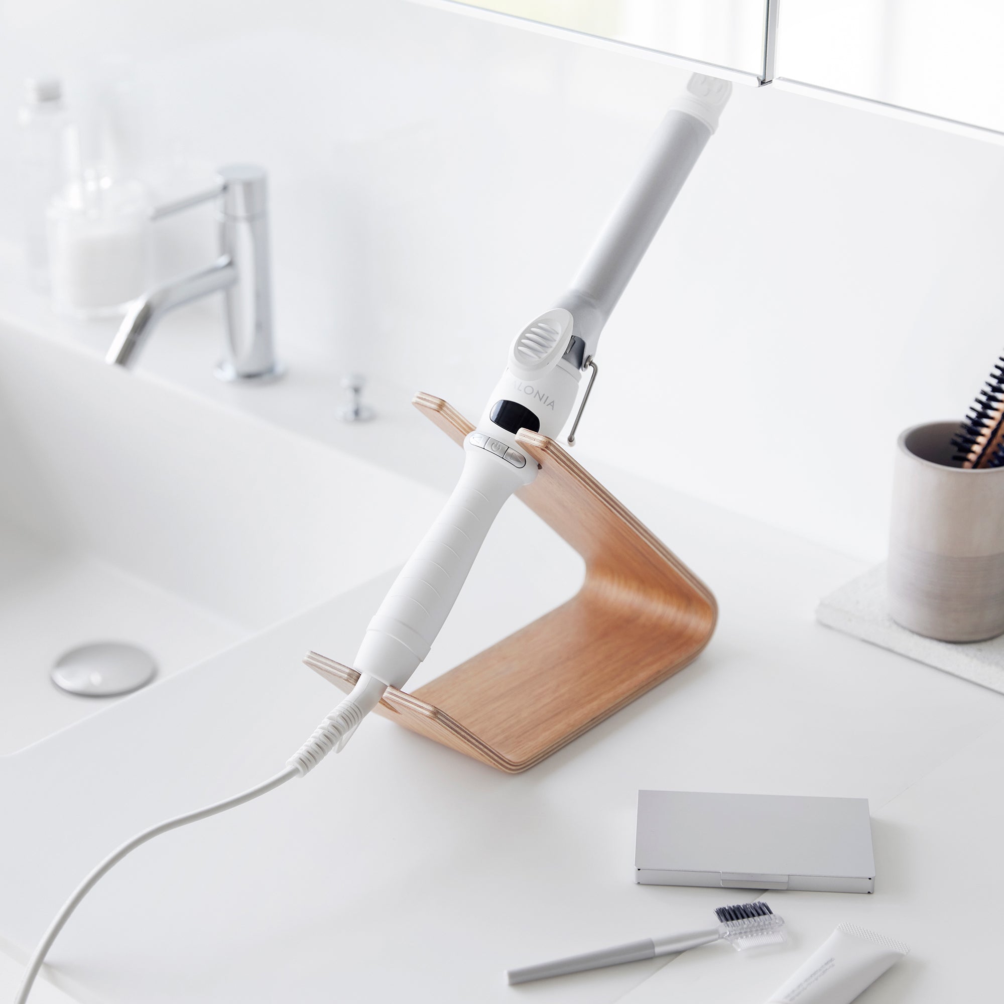 Hair Dryer and Iron Stand - Wood - Image 4