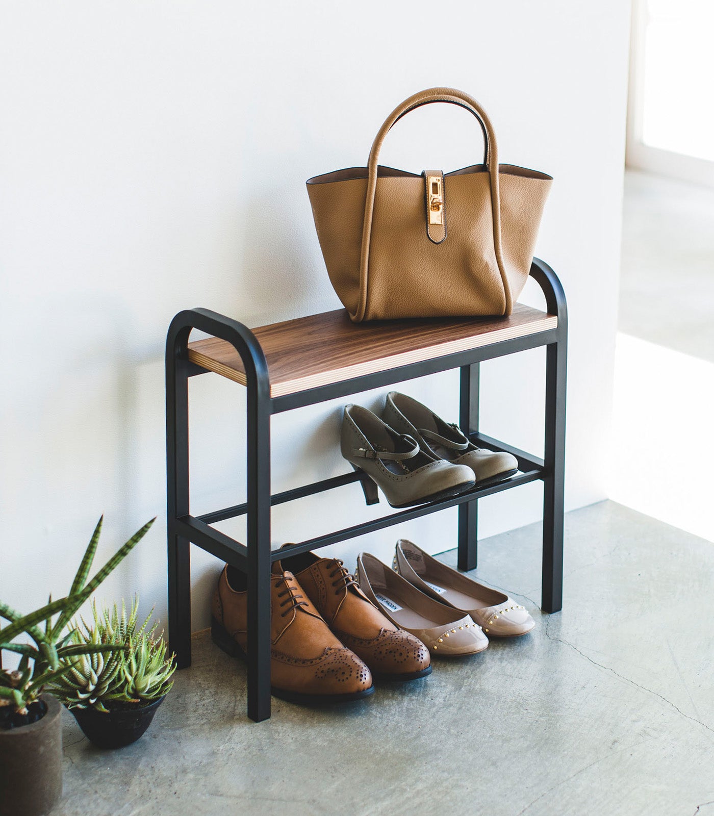 Shoe Organizer & Bench (18 H) - Steel + Wood - Image 10