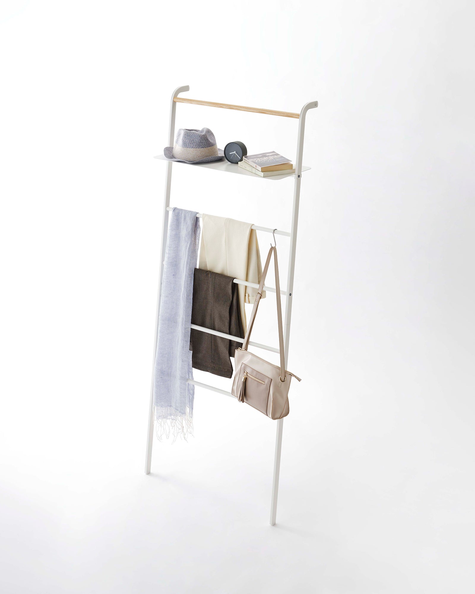 Leaning Storage Ladder With Shelf (63 H) - Steel