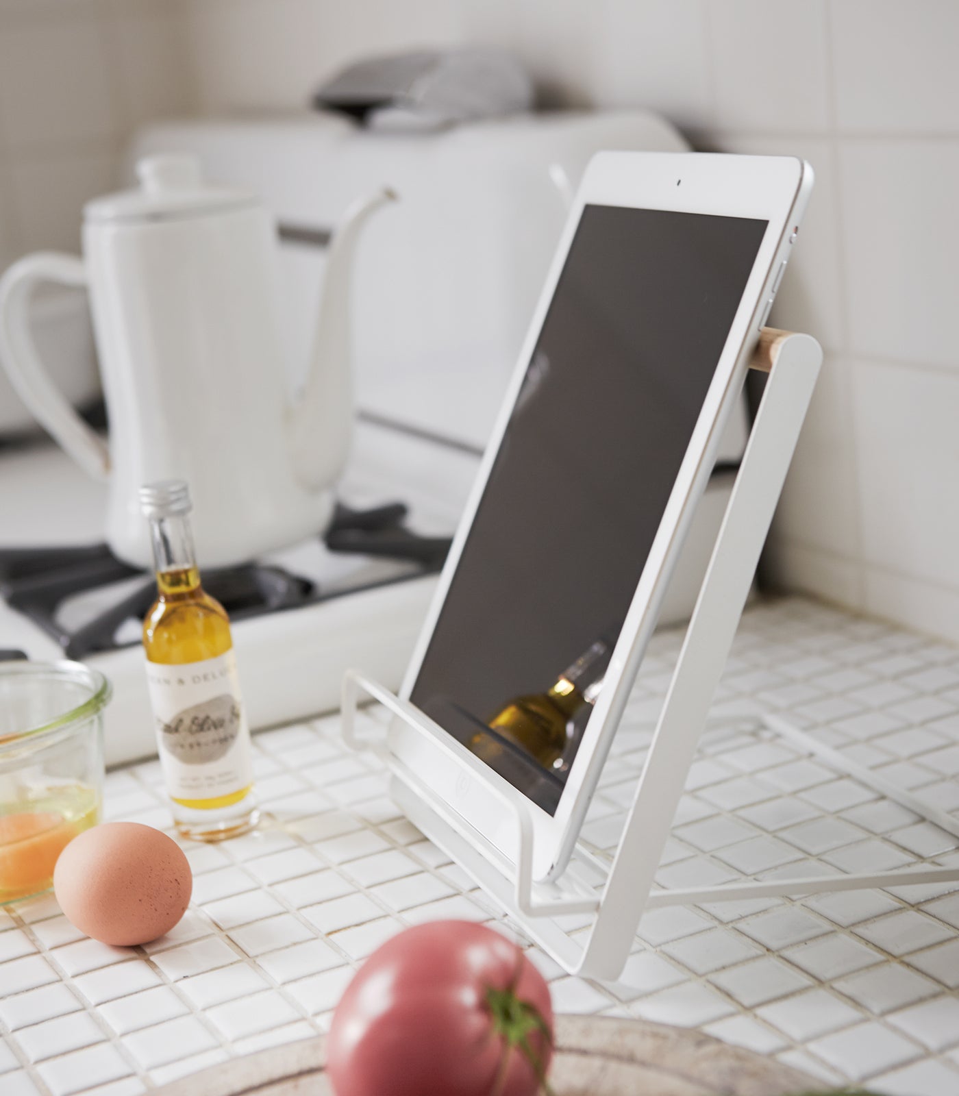 Tablet and Cookbook Stand - Steel + Wood - Image 4