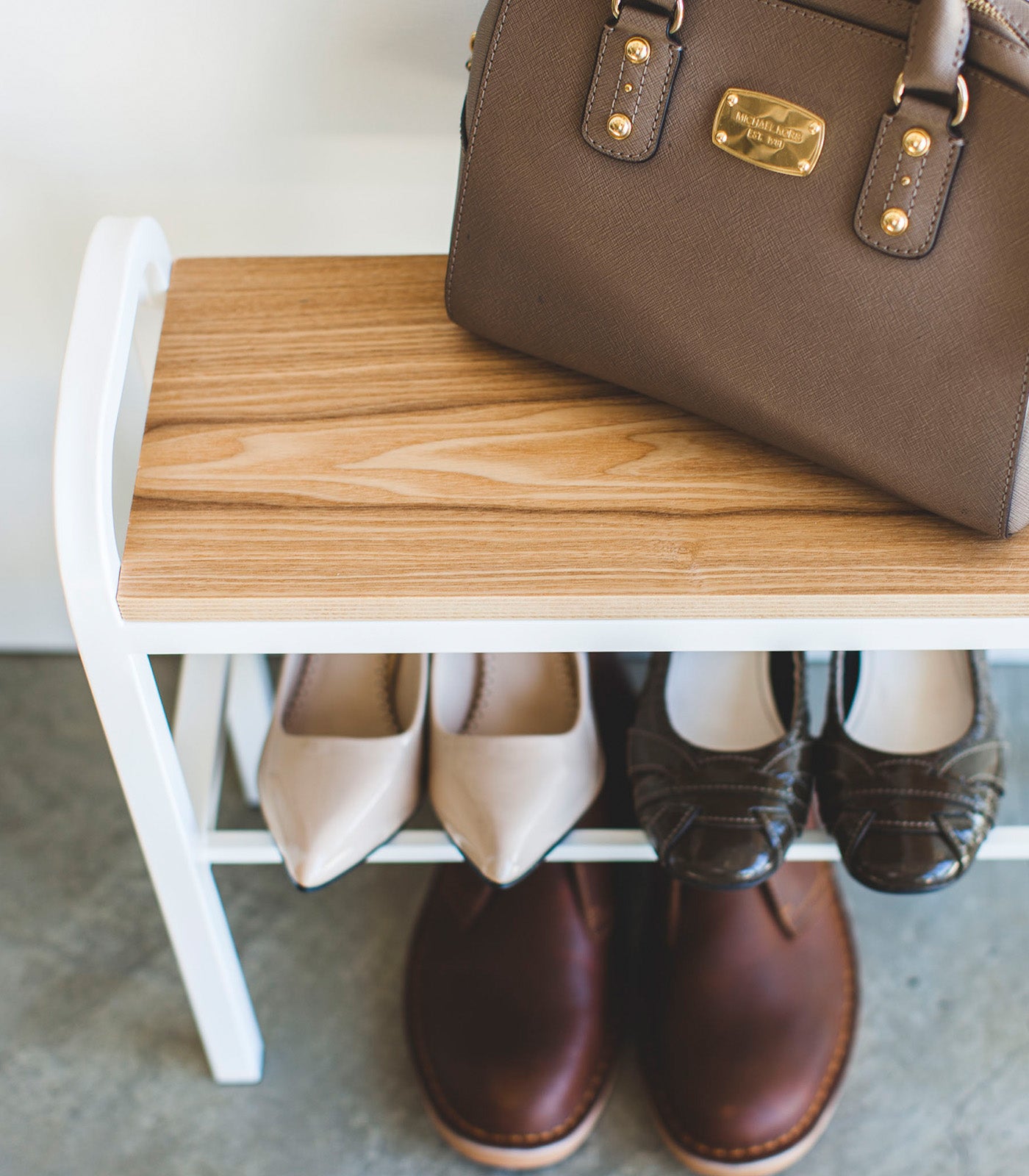 Shoe Organizer & Bench (18 H) - Steel + Wood - Image 6