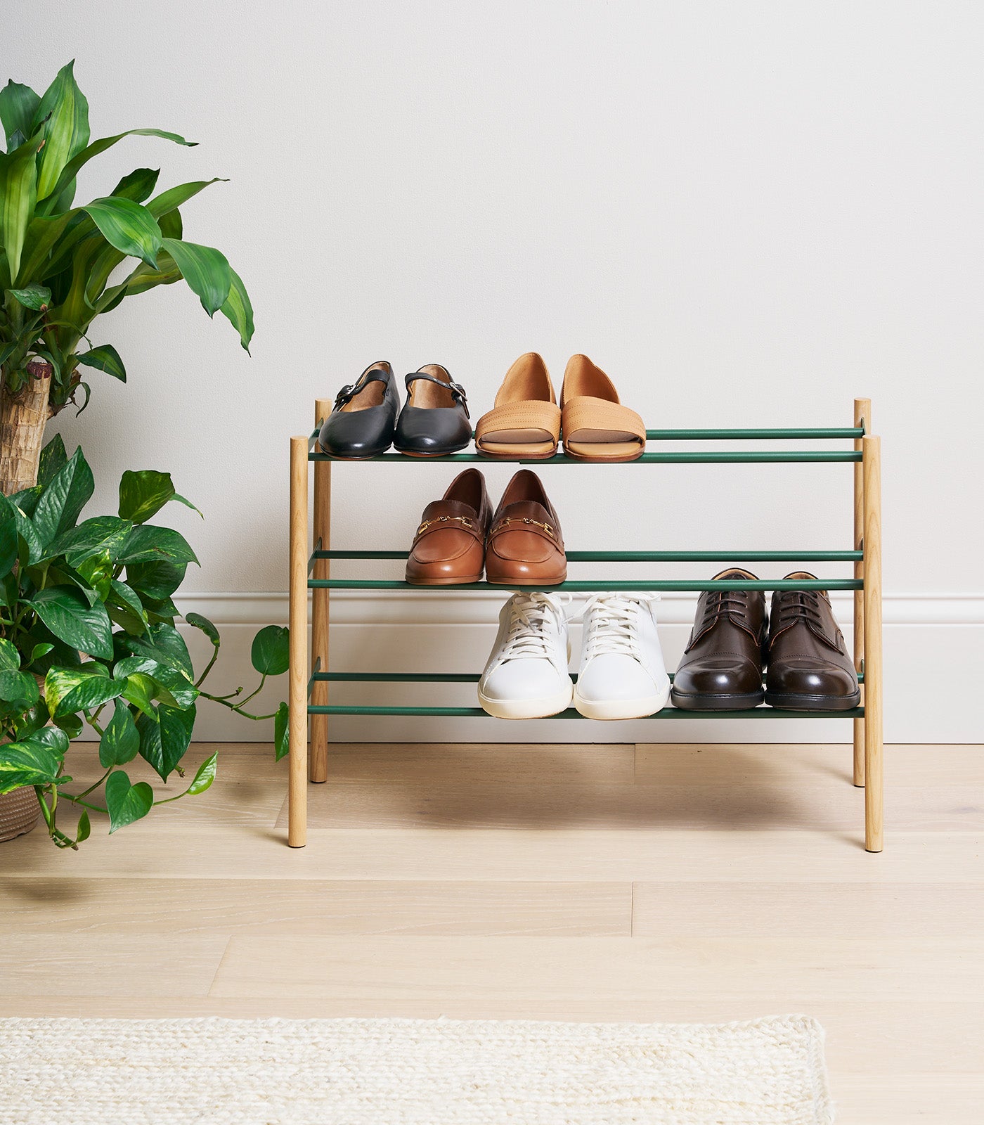 Expandable Shoe Rack (18 H) - Steel + Wood - Image 12