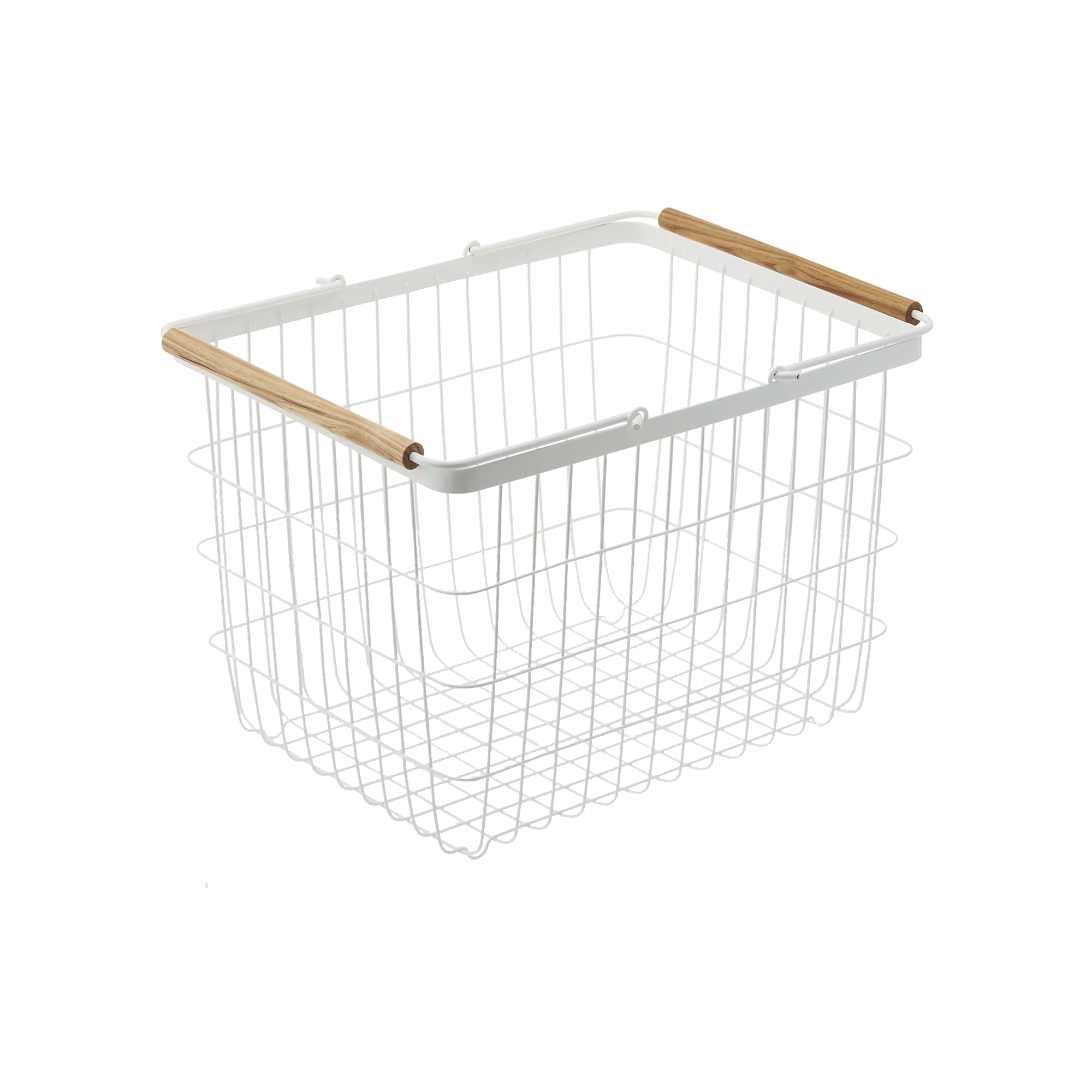 Wire Basket - Two Sizes - Steel + Wood - Image 5