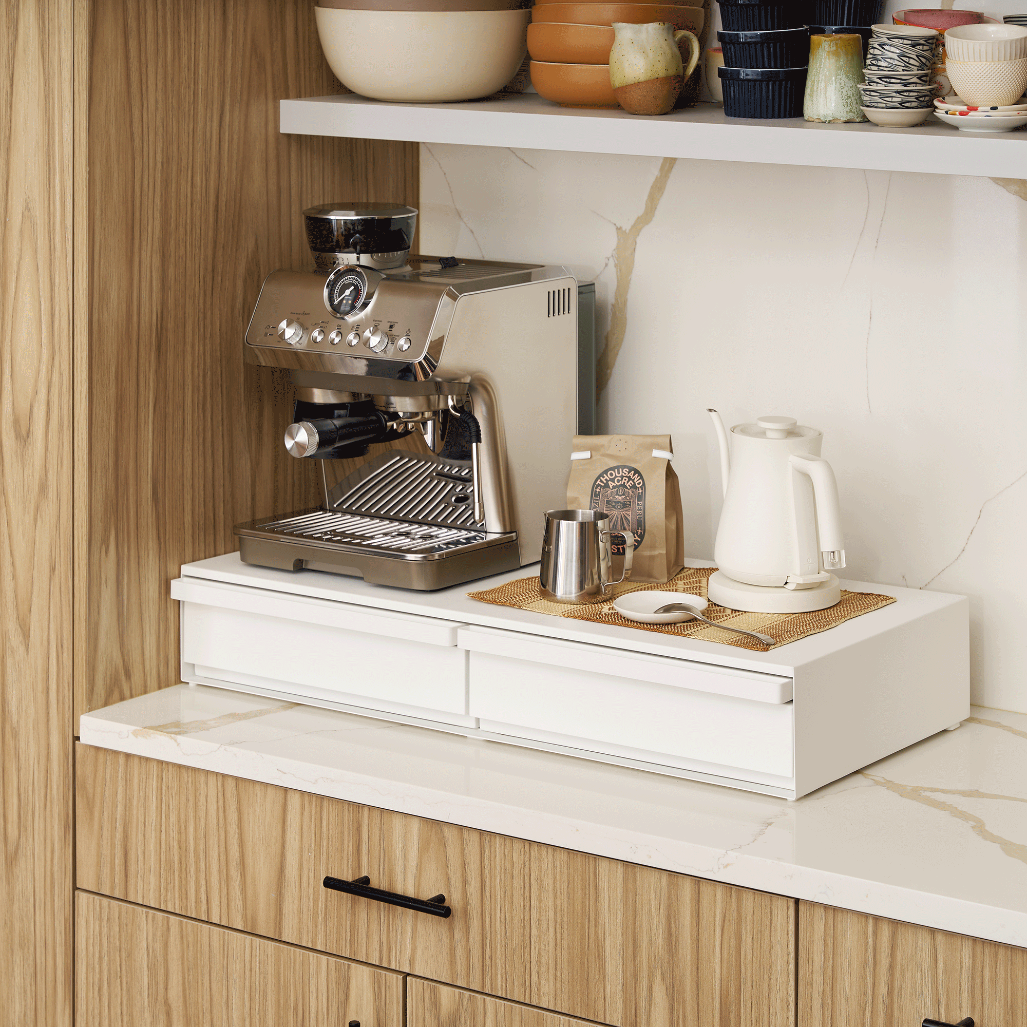 Countertop Drawer with Pull-Out Shelf - Wide - Steel - Image 2