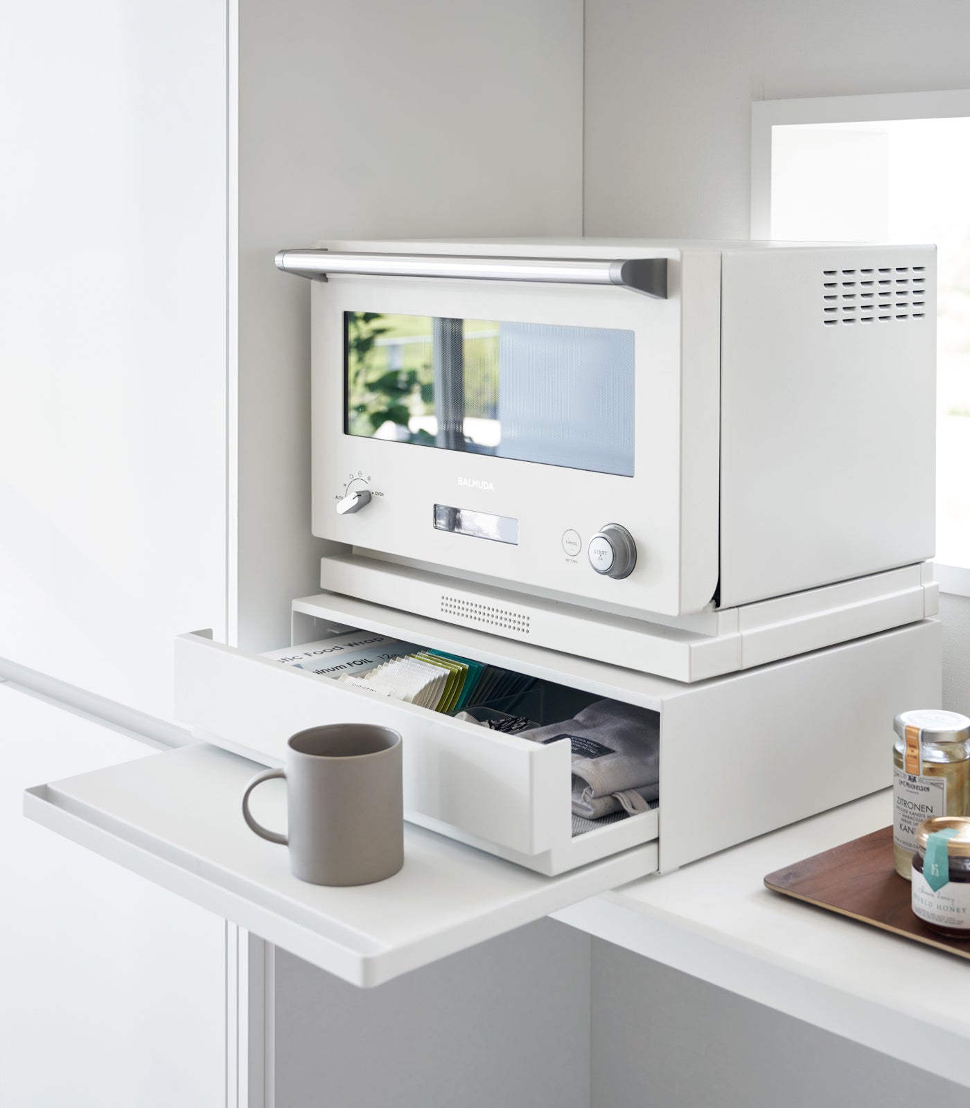 Countertop Drawer with Pull-Out Shelf - Steel - Image 3