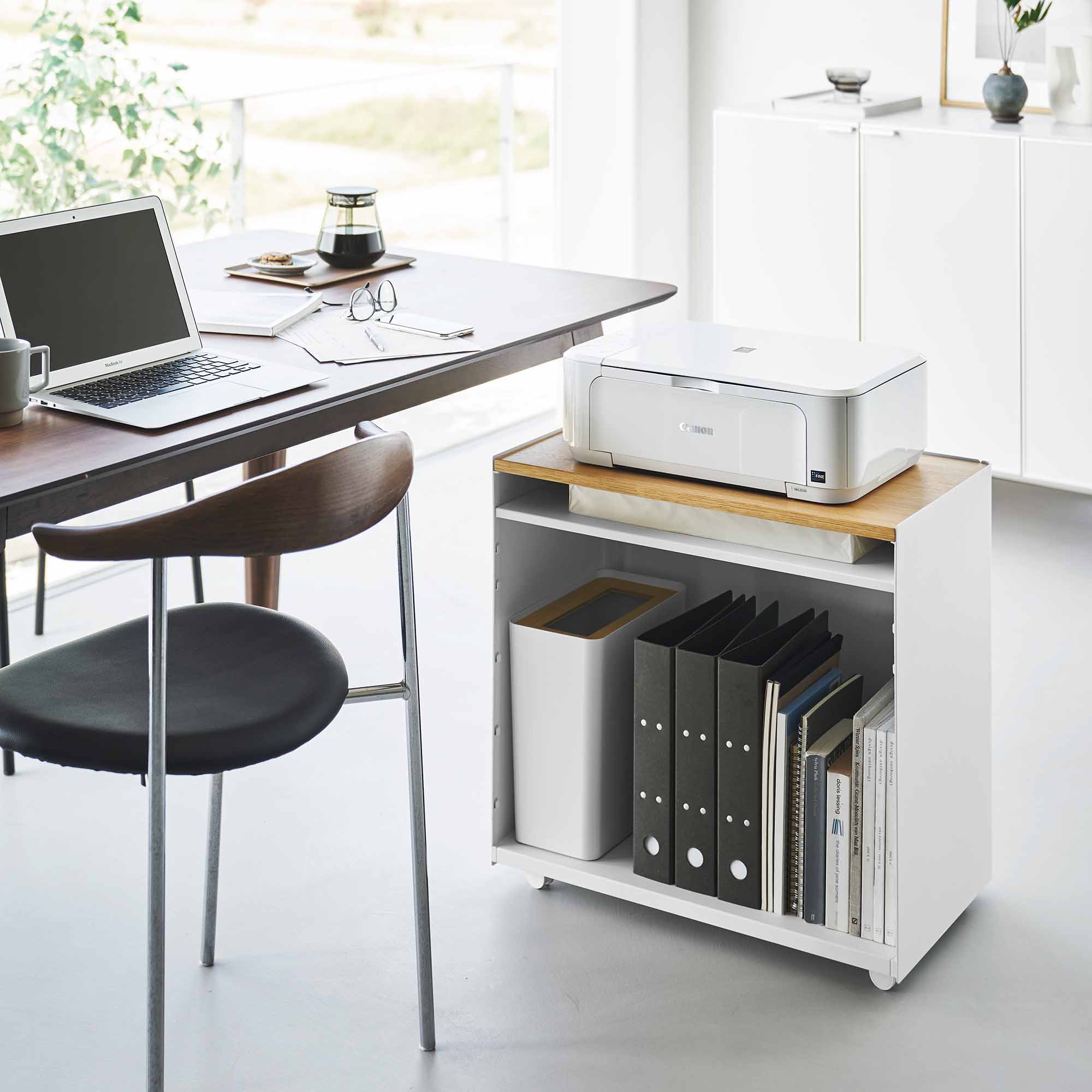 Mobile Hideaway Storage Cart (23 H) - Steel + Wood - Image 5