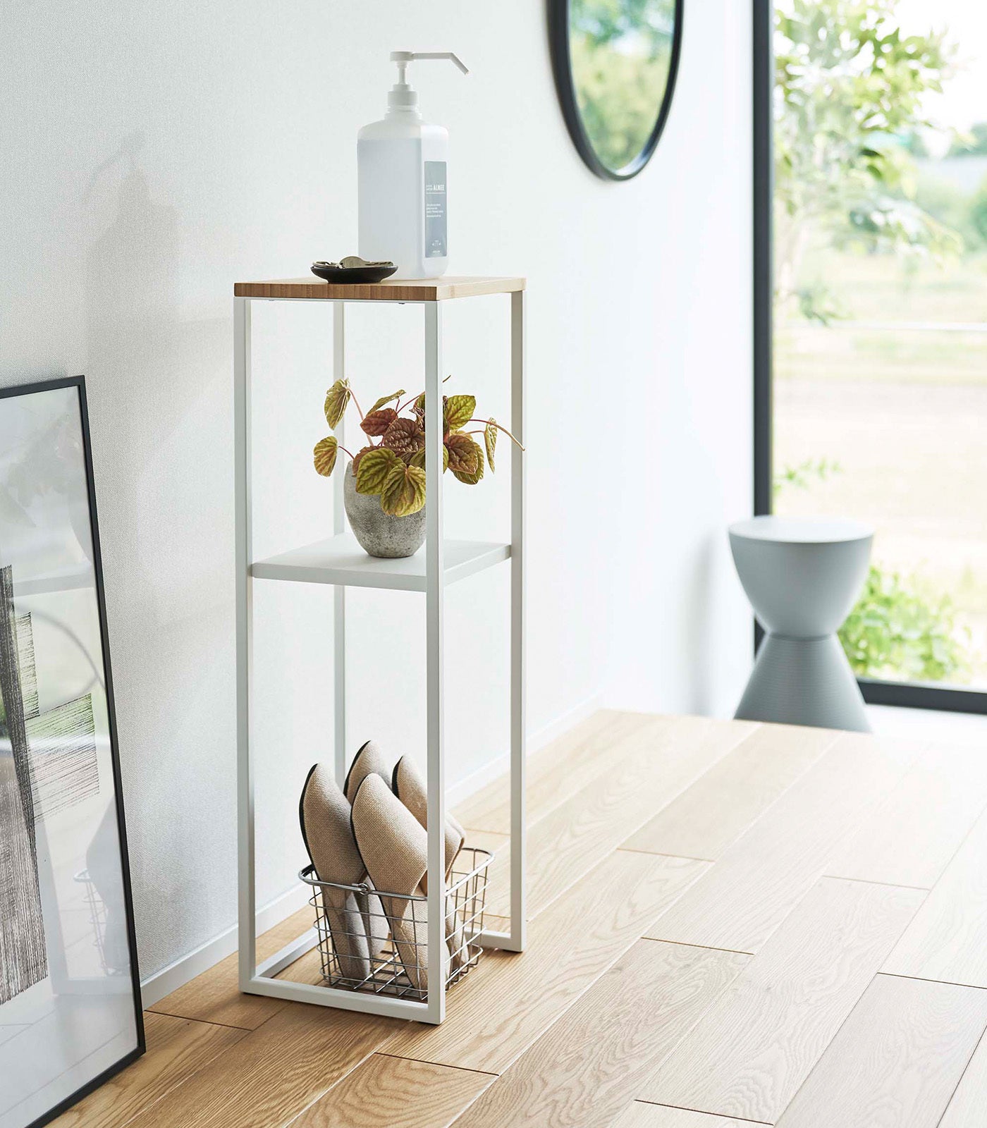 Two-Tier Display & Storage Shelf (31.5 H) - Steel + Wood - Image 7