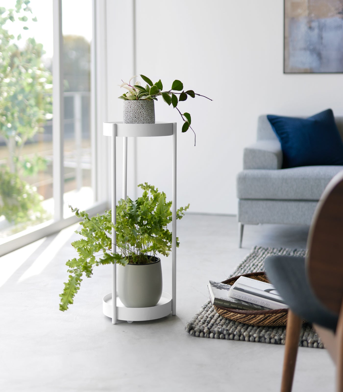 Two-Tier Rolling Plant Stand (28 H) - Steel
