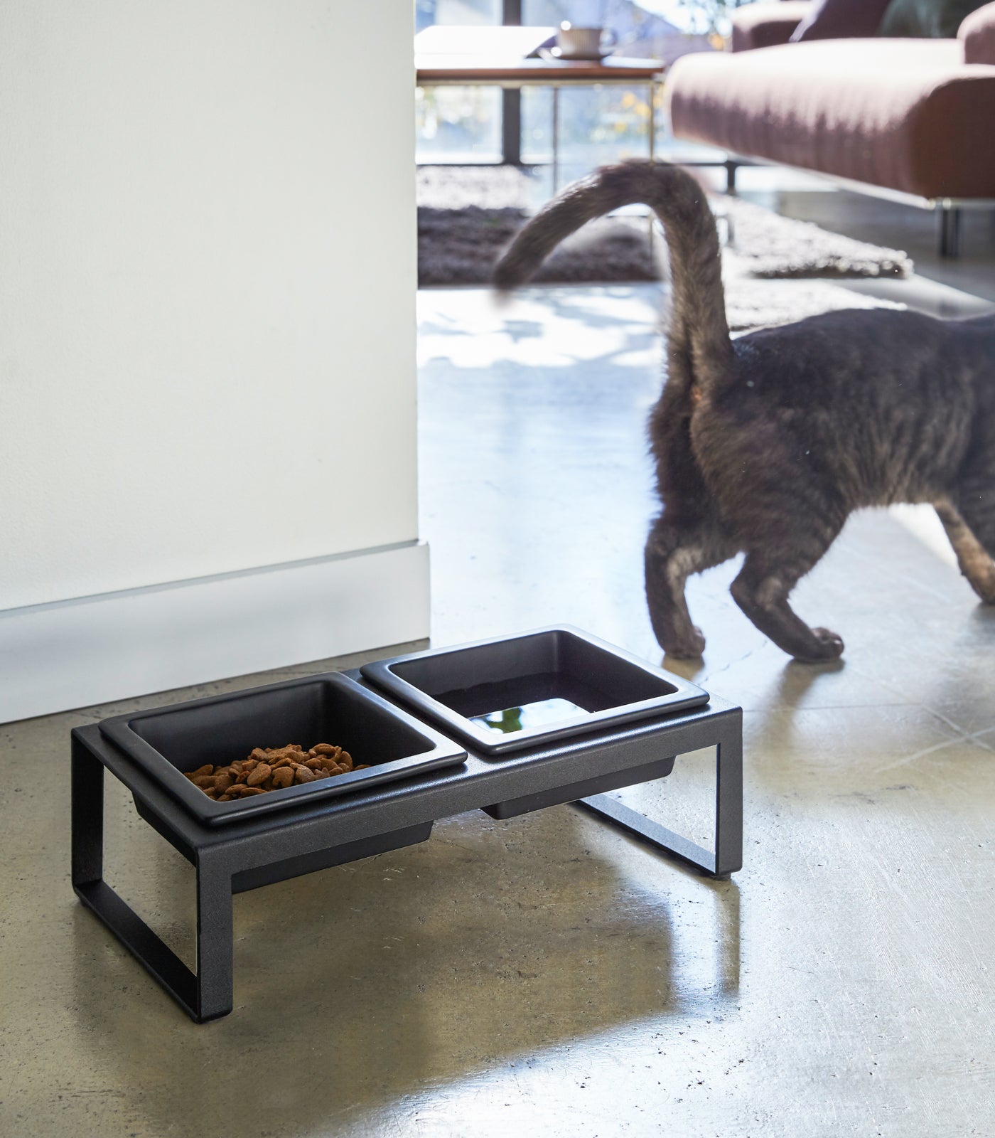 Pet Food Bowl - Tall - Steel + Ceramic - Image 5