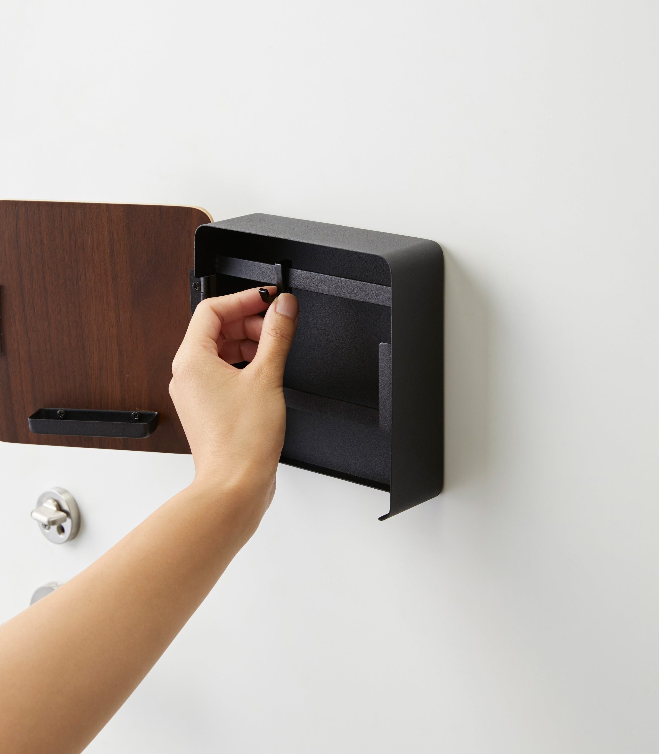 Magnetic Key Cabinet - Steel + Wood - Image 11