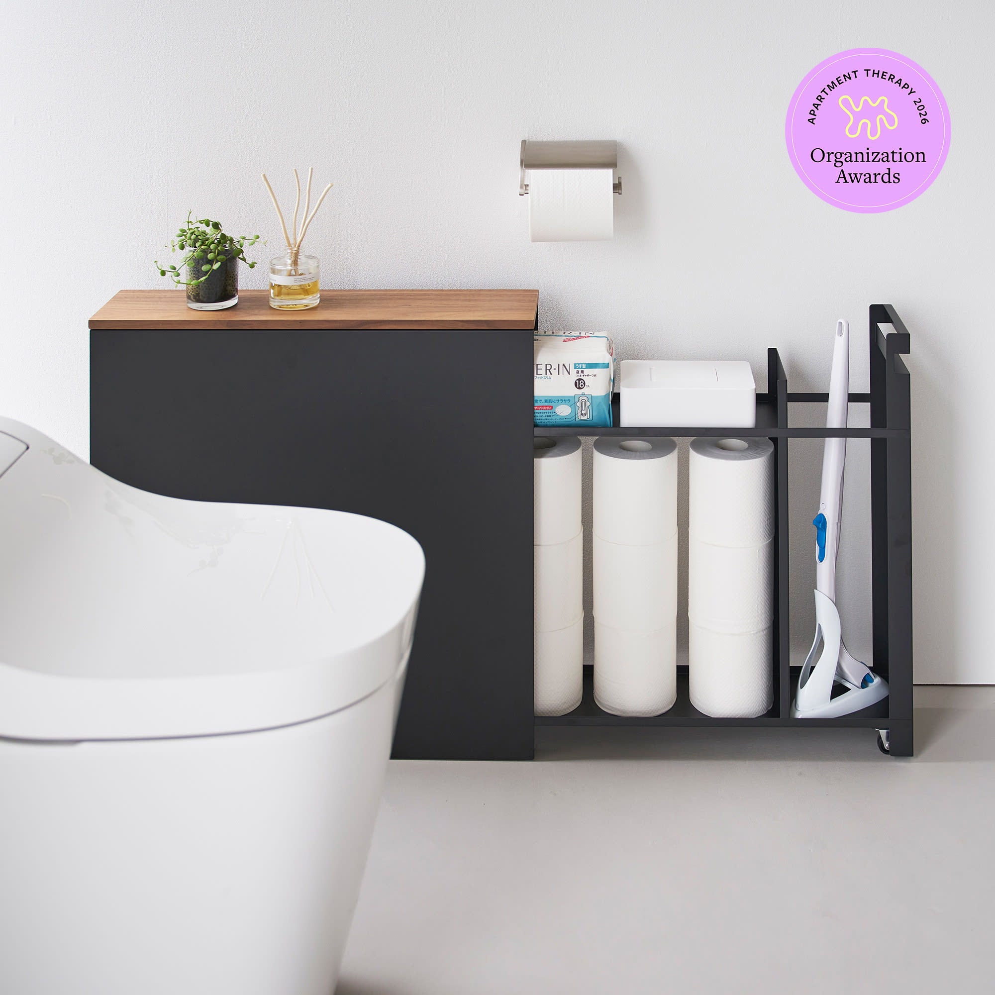 Pull-Out Bathroom Storage Cabinet - Steel + Wood - Image 10