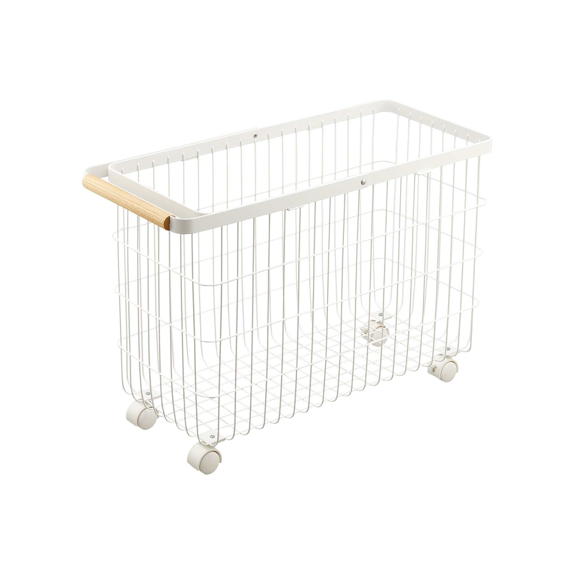 Rolling Wire Basket (15 H) - Steel + Wood - Image 7