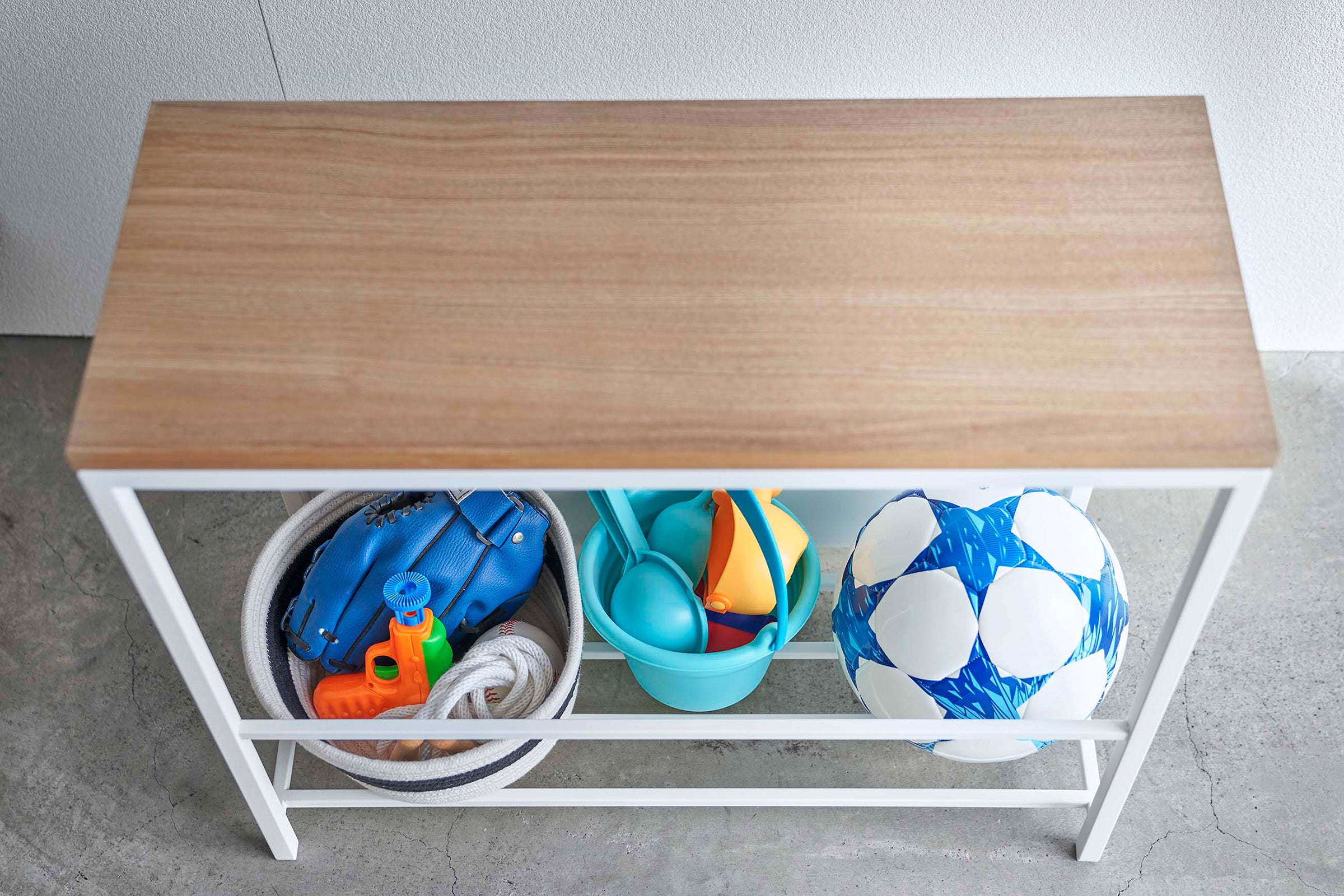 Entryway Storage Organizer & Bench (18 H) - Steel + Wood - Image 6