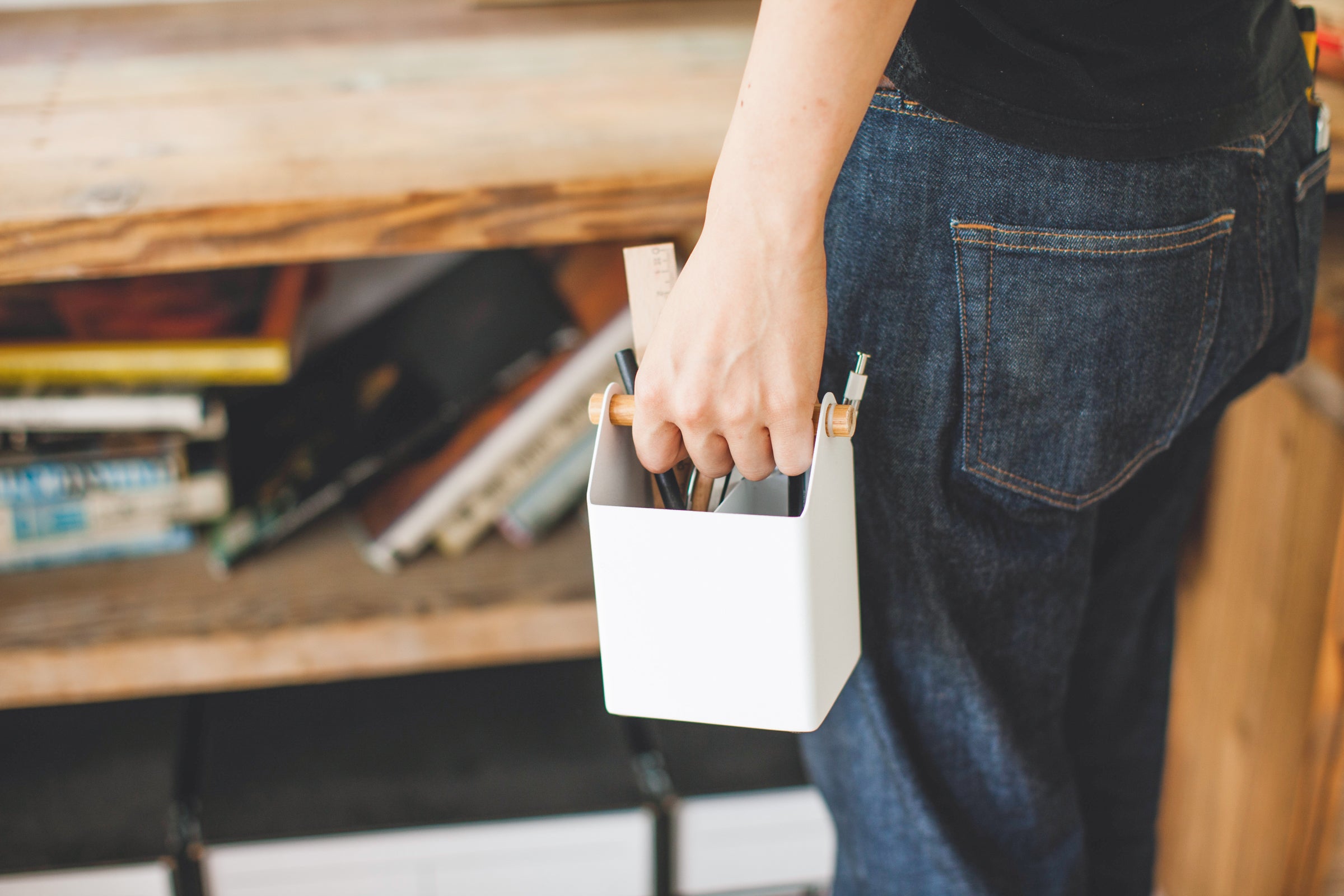 Pen + Desk Organizer - Small - Steel + Wood - Image 5