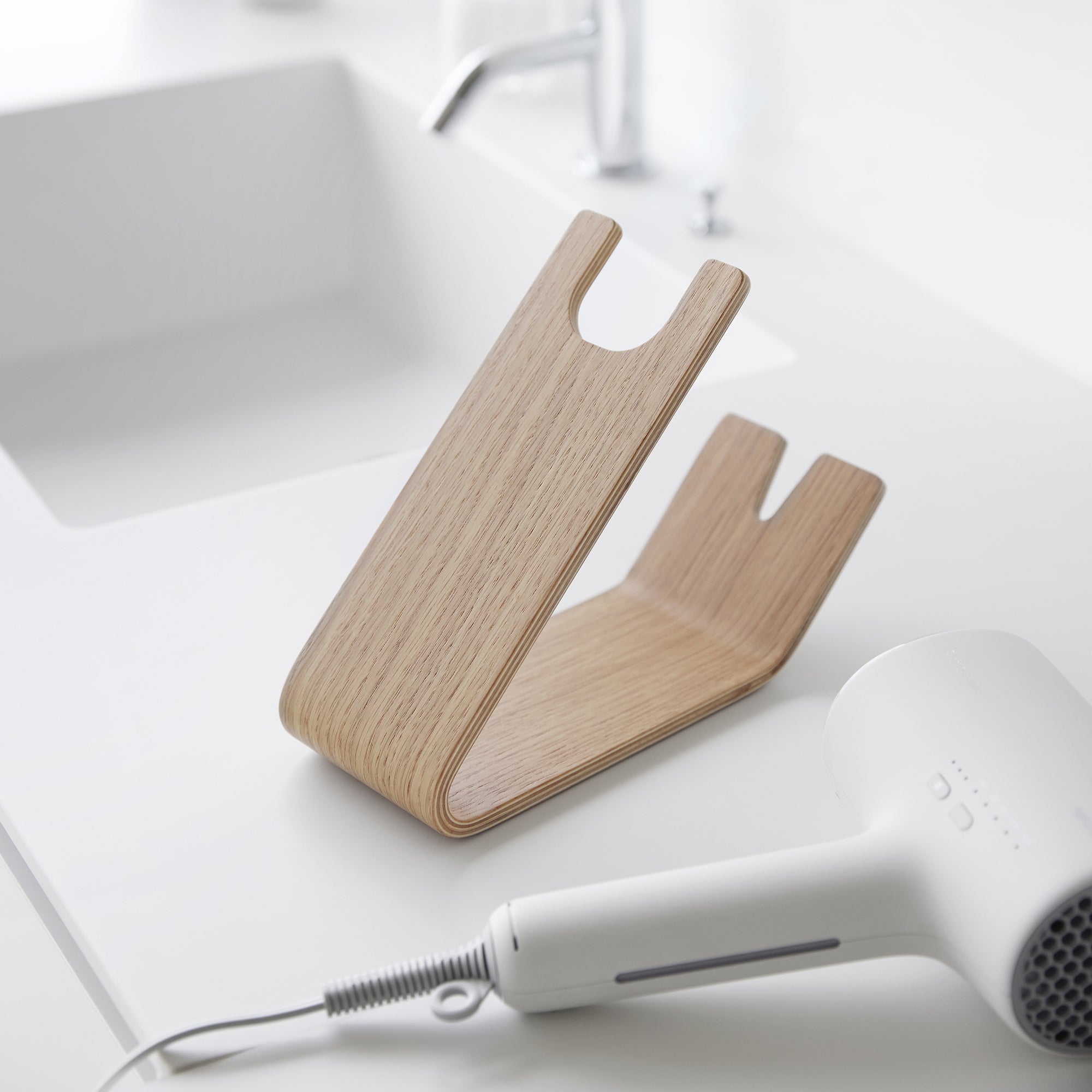 Hair Dryer and Iron Stand - Wood - Image 7