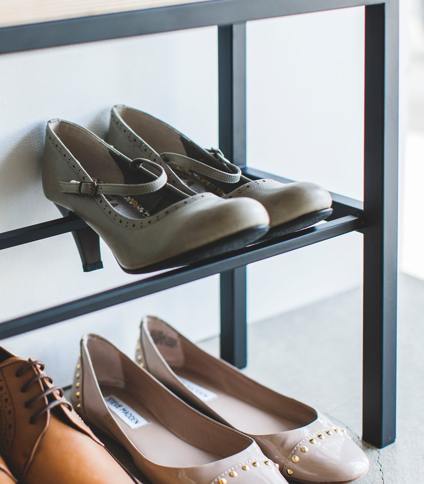 Shoe Organizer & Bench (18 H) - Steel + Wood - Image 15