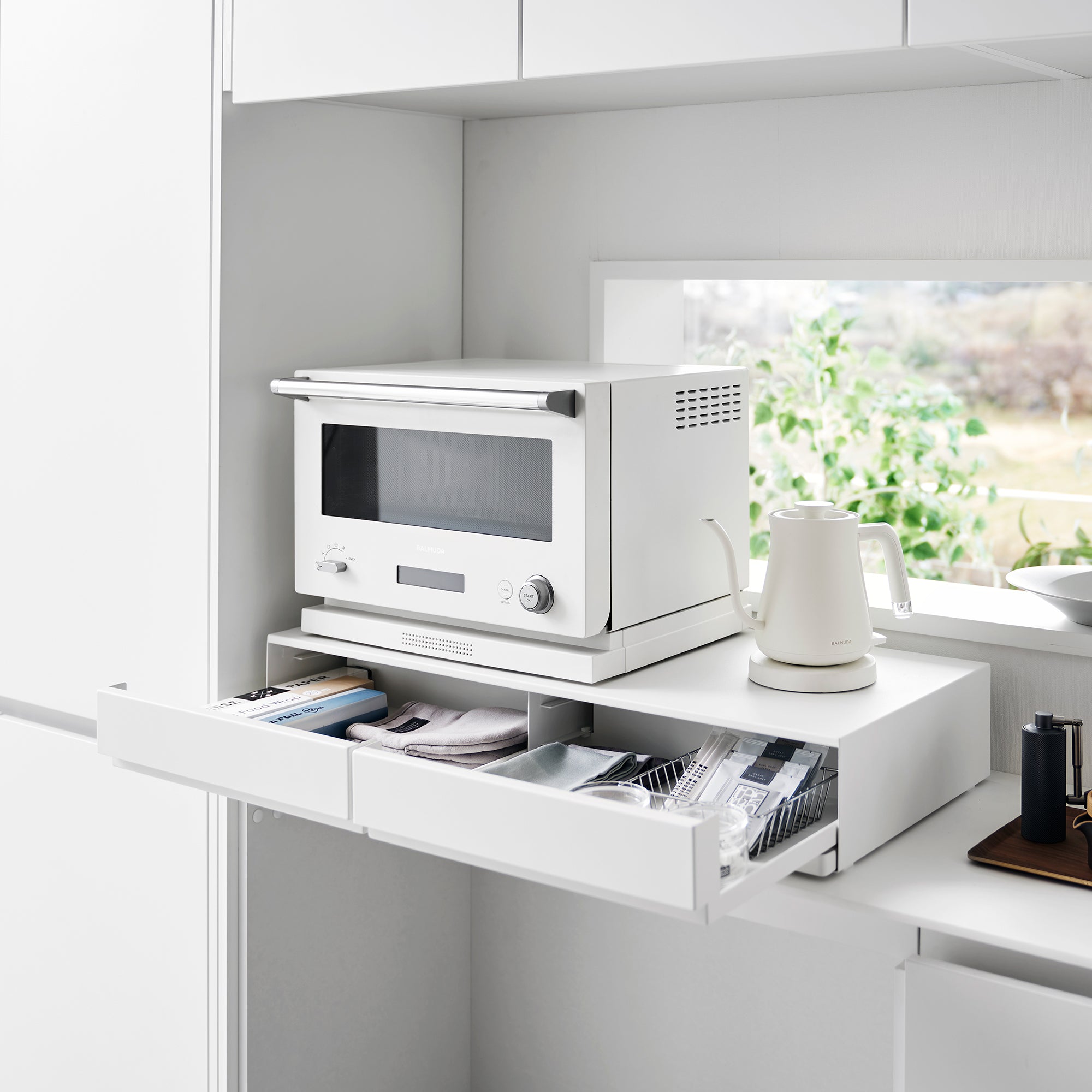 Countertop Drawer with Pull-Out Shelf - Wide - Steel - Image 6
