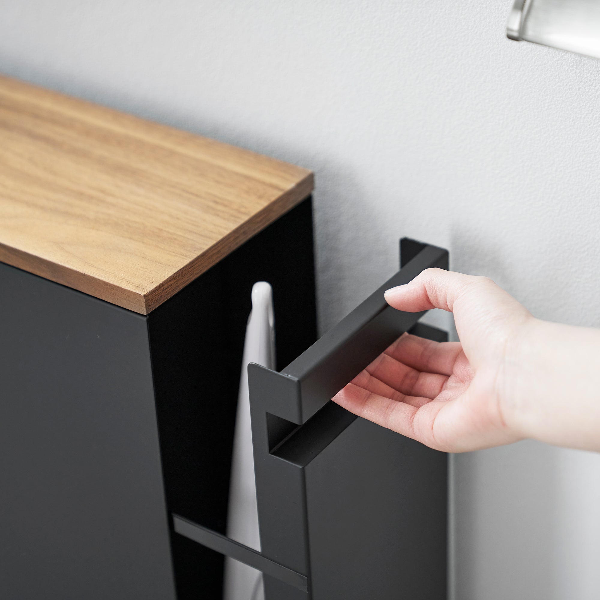 Pull-Out Bathroom Storage Cabinet - Steel + Wood - Image 12