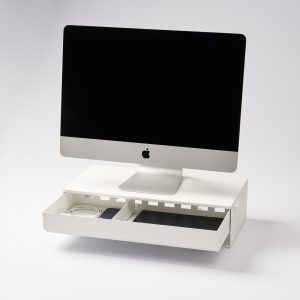 Monitor Stand With Drawer - Steel