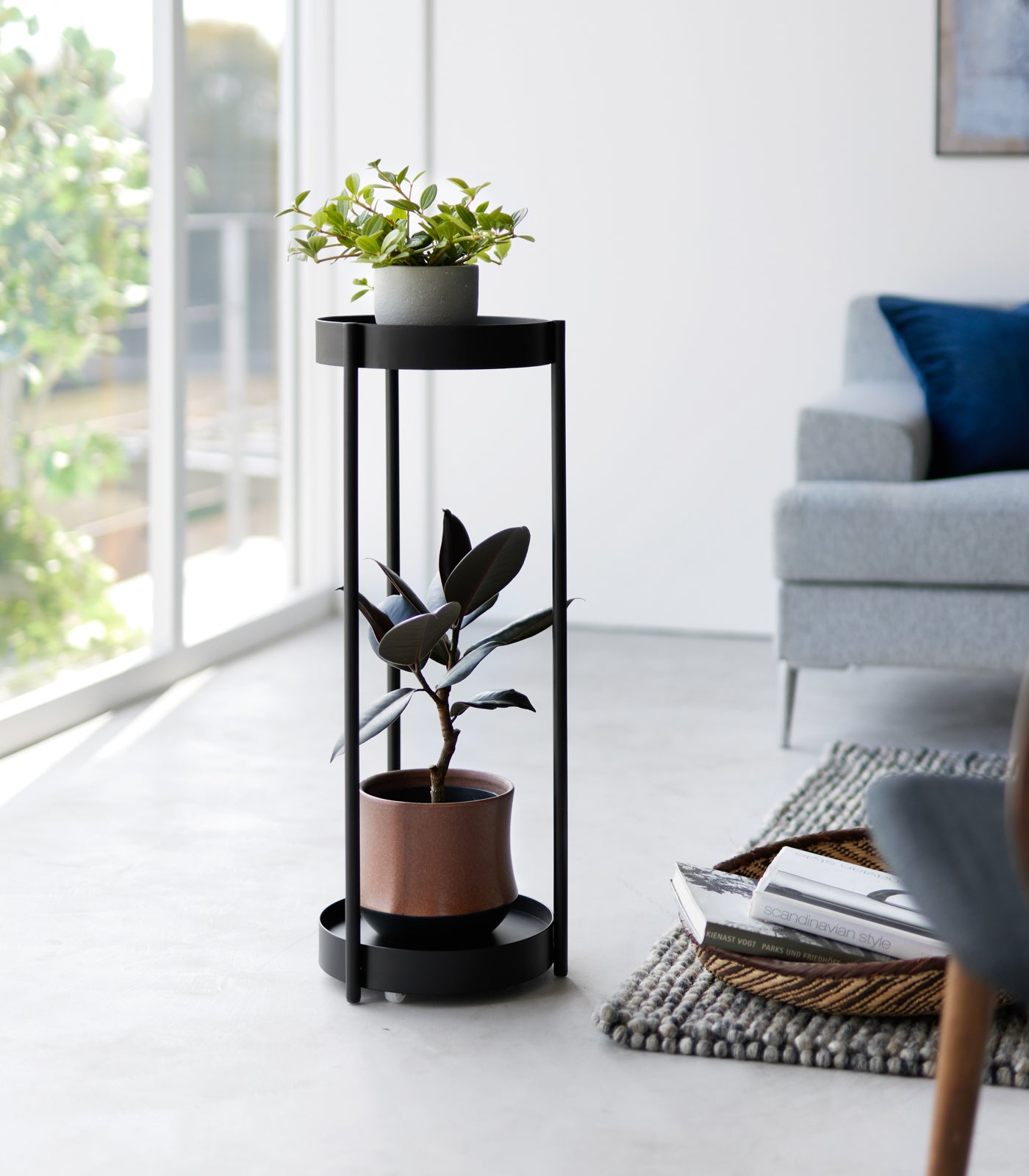 Two-Tier Rolling Plant Stand (28 H) - Steel - Image 9