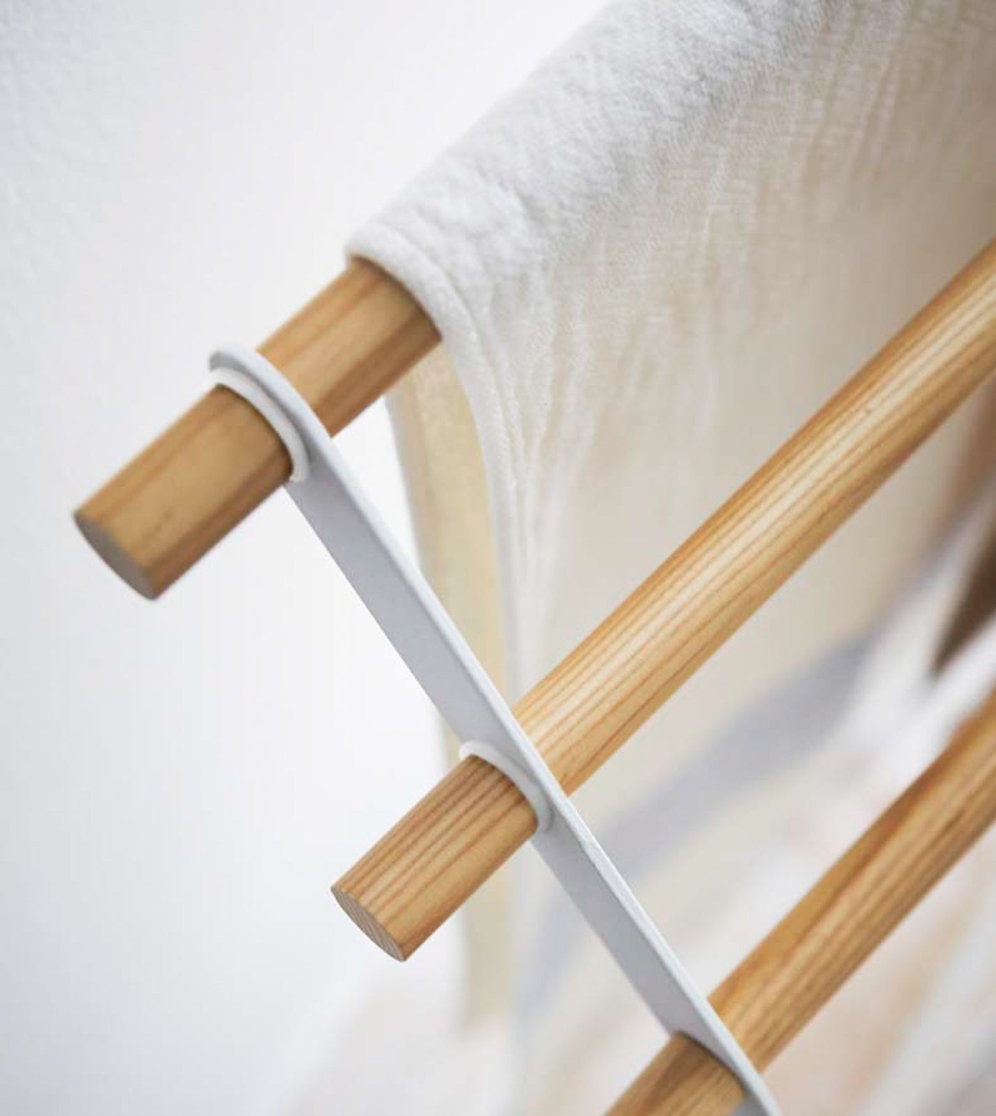 Bath Towel Rack (32 H) - Steel + Wood - Image 4