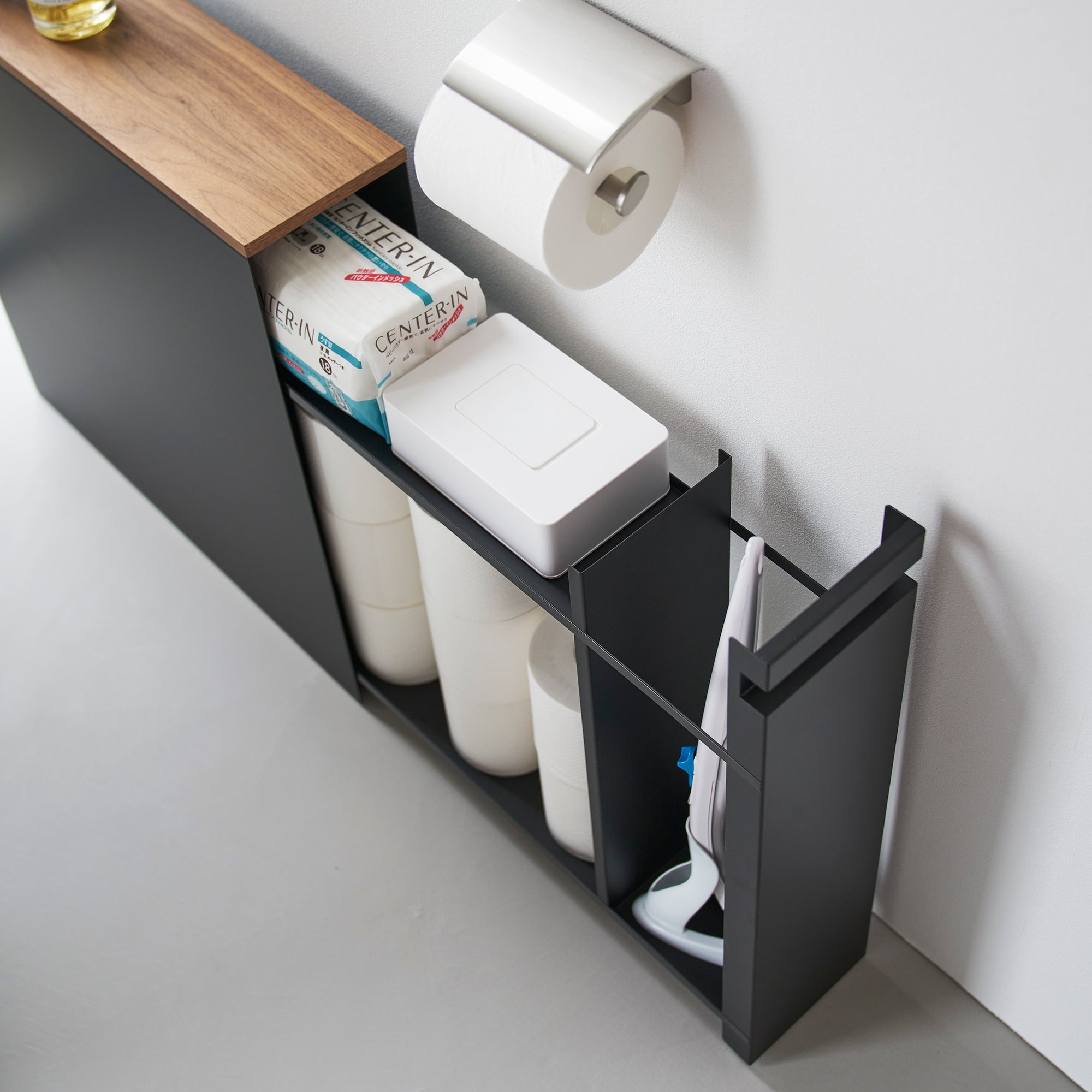 Pull-Out Bathroom Storage Cabinet - Steel + Wood - Image 14